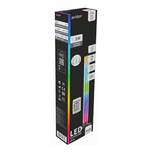 Avide Gamer Floor Lamp 5W RGB+IC with Gadgetone Remote Control
