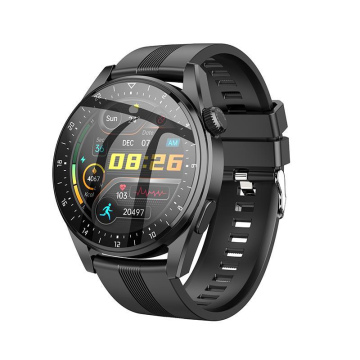 HOCO Y9 SMART WATCH, ΣΤΡΟΓΓΥΛΟ, CALL FUNCTION, ΜΑΥΡΟ